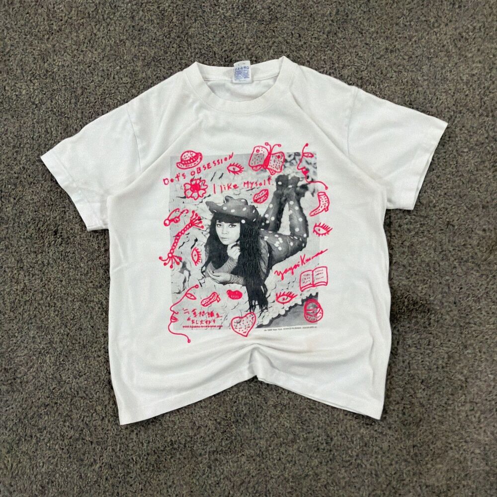VTG 2008 Yayoi Kusama I Like Myself T-Shirt S Dots Obsession Japanese Art Tee